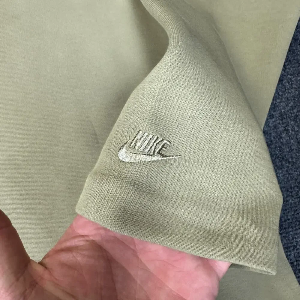 Nike Tech Fleece Reimagined Polo Mens Medium Tall‎ Long Sleeve Olive FZ7570-276